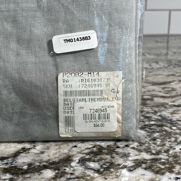 West Elm European Flax Linen Euro Sham Light Gray - Picture 4 of 5